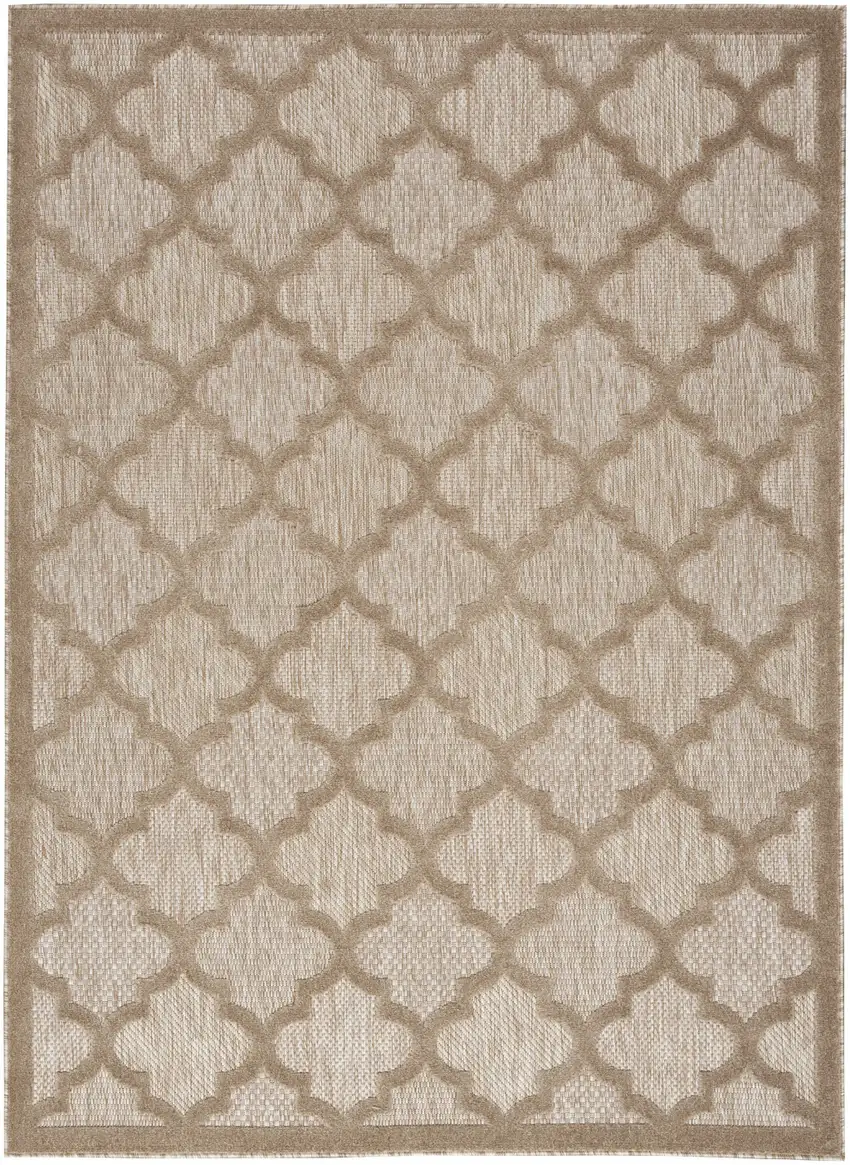 Natural Beige Ikat Indoor Outdoor Area Rug Photo 1