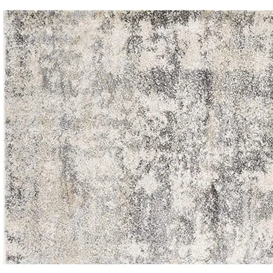 7' Gray And Tan Abstract Runner Rug Photo 5