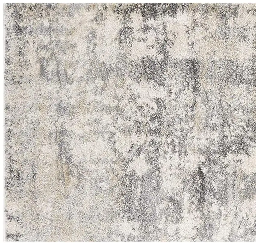 7' Gray And Tan Abstract Runner Rug Photo 9