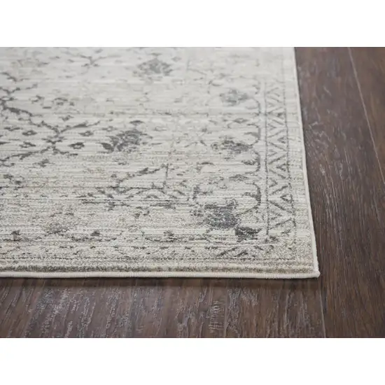 Natural Beige Tan And Gray Oriental Area Rug Photo 3