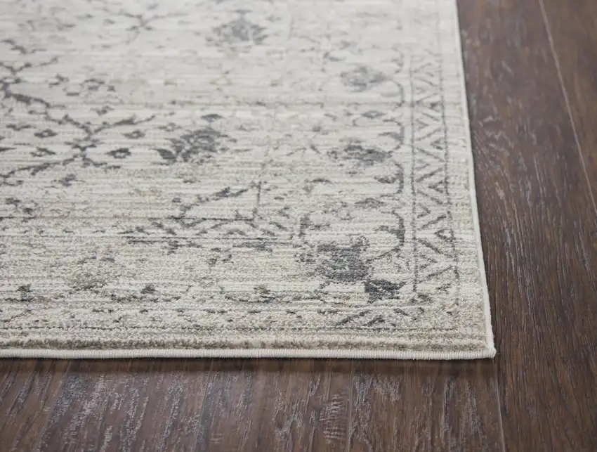 Natural Beige Tan And Gray Oriental Area Rug Photo 3