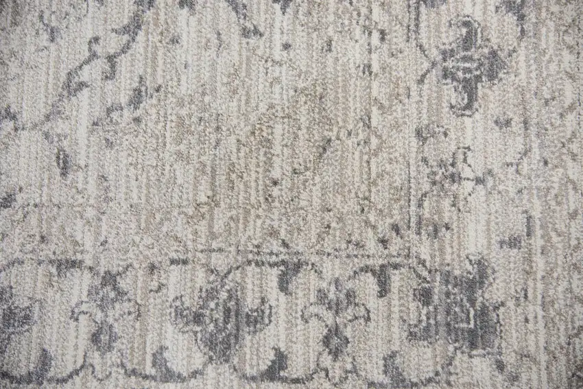Natural Beige Tan And Gray Oriental Area Rug Photo 5