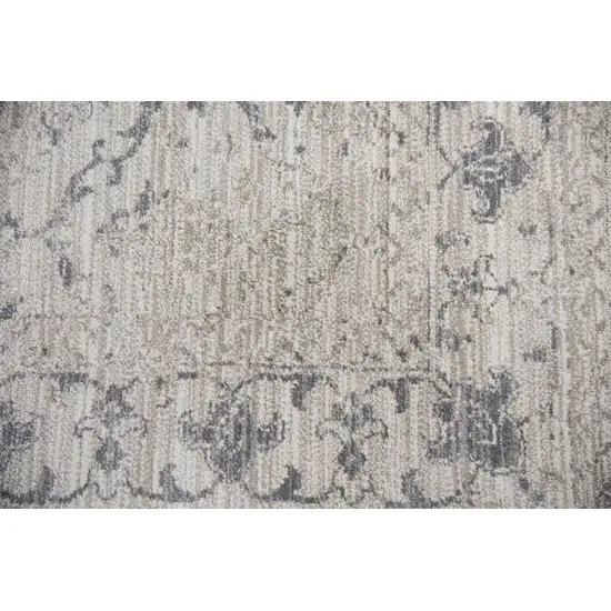 Natural Beige Tan And Gray Oriental Area Rug Photo 5