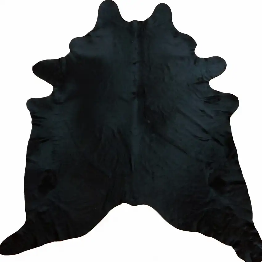 6 Ft Natural Black Brindled Cowhide Rug Photo 5