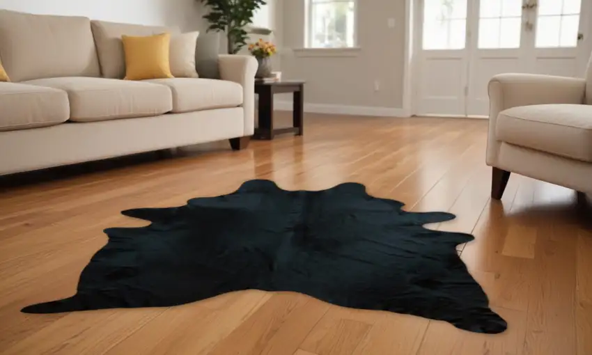 6 Ft Natural Black Brindled Cowhide Rug Photo 1