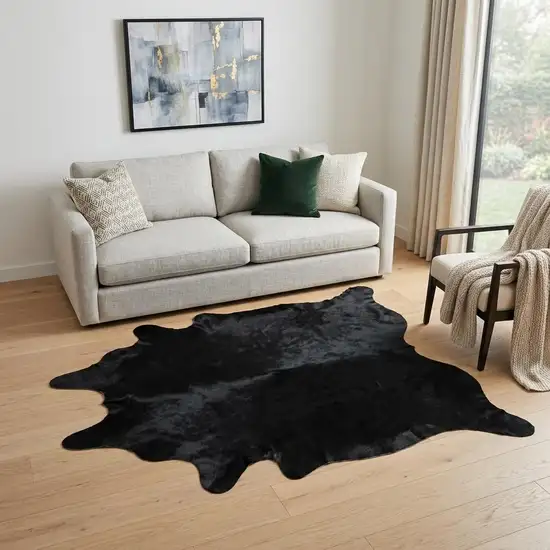 Black Cowhide Handmade Area Rug Photo 1