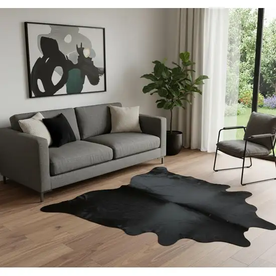 Black Cowhide Handmade Area Rug Photo 1