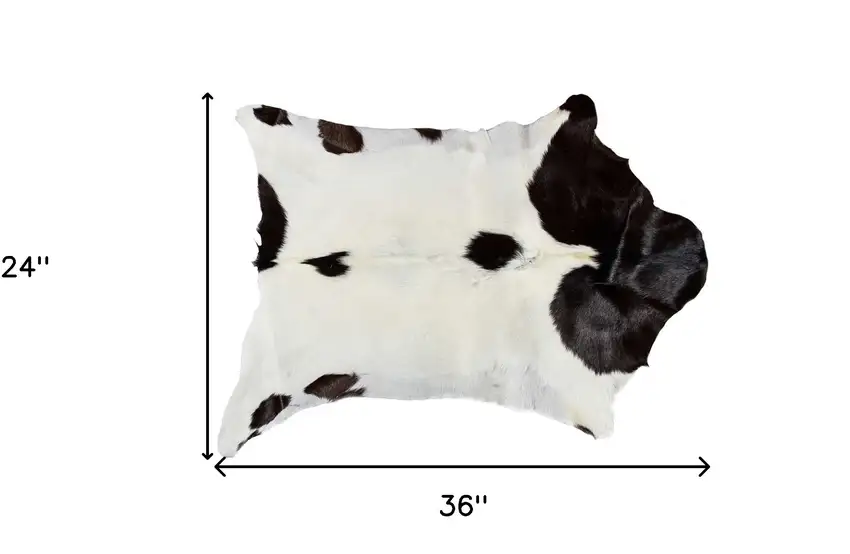 Natural Black And White Calfskin Area Rug Photo 2