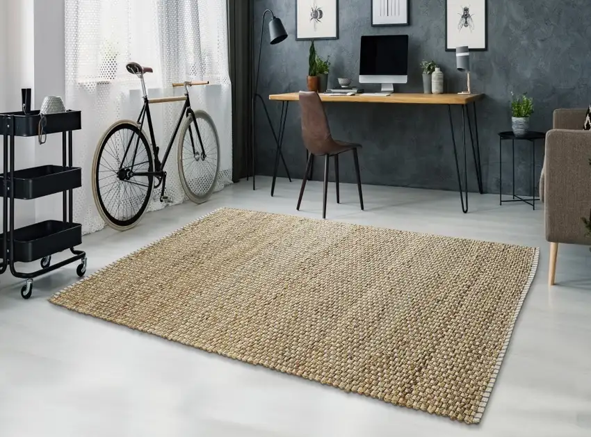 Natural Braided Jute Area Rug Photo 8