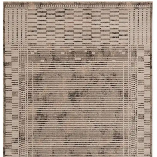 Beige And Brown Abstract Area Rug Photo 4