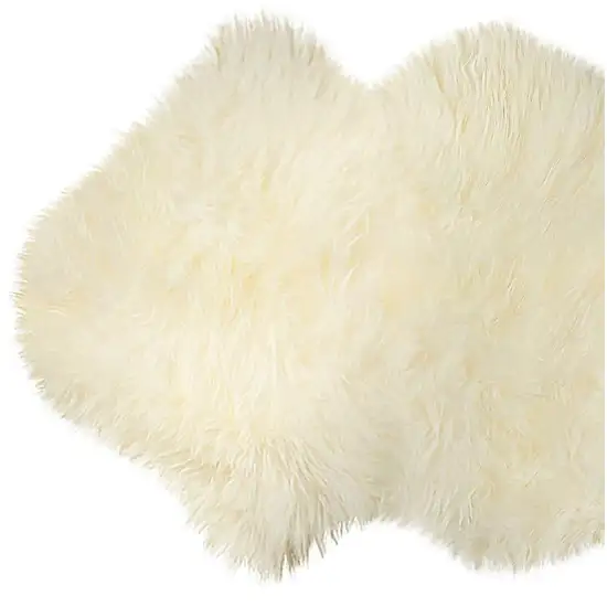 6' Natural Genuine Sheepskin Animal Print Shag Area Rug Photo 4
