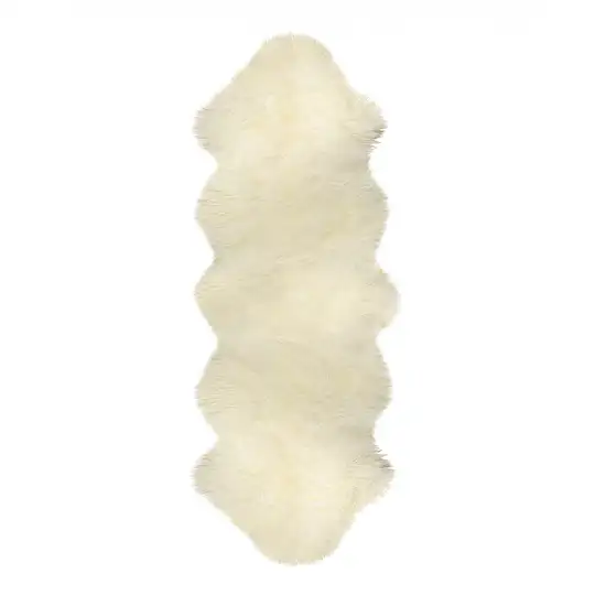 6' Natural Genuine Sheepskin Animal Print Shag Area Rug Photo 1