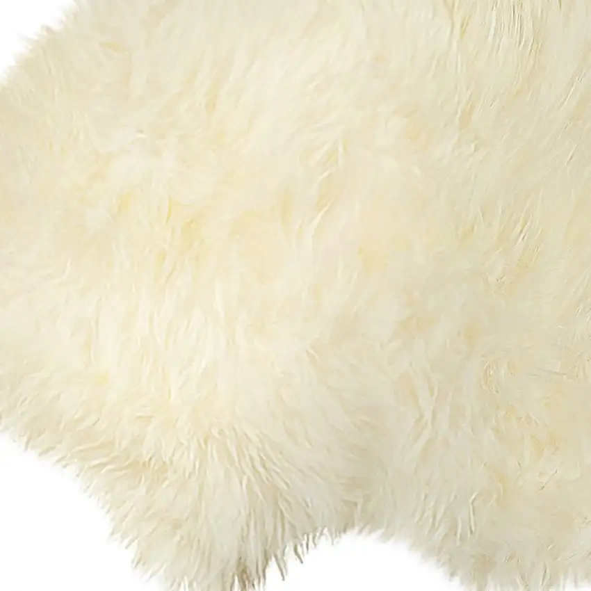 6' Natural Genuine Sheepskin Animal Print Shag Area Rug Photo 3
