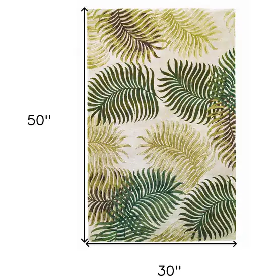 Natural Fern Leaves Wool Area Rug Photo 7