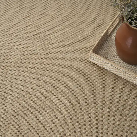 Natural Flatweave Non Skid Area Rug With Fringe Photo 4