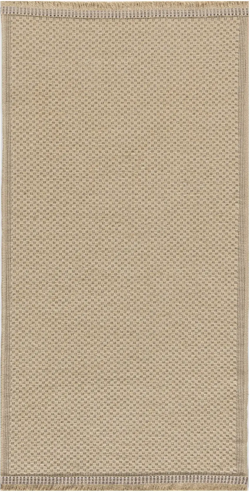 Natural Flatweave Non Skid Area Rug With Fringe Photo 2