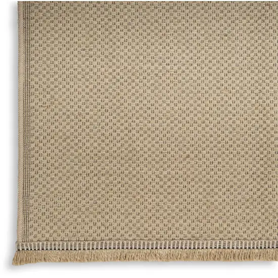 Natural Flatweave Non Skid Area Rug With Fringe Photo 6