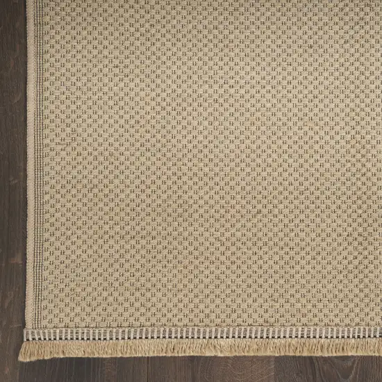 Natural Flatweave Non Skid Area Rug With Fringe Photo 5
