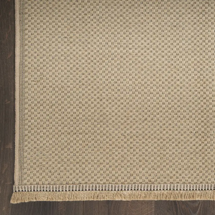 Natural Flatweave Non Skid Area Rug With Fringe Photo 5