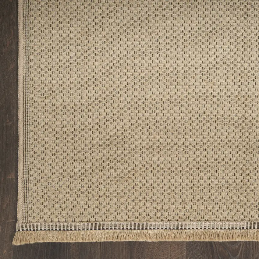Natural Flatweave Non Skid Area Rug With Fringe Photo 8