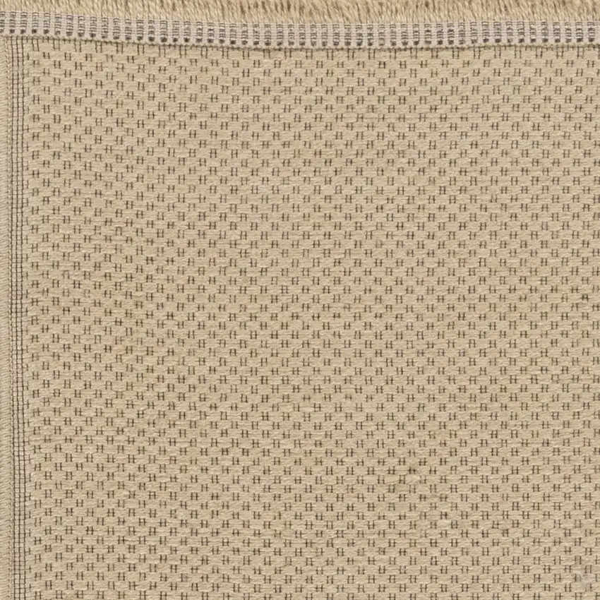Natural Flatweave Non Skid Area Rug With Fringe Photo 7