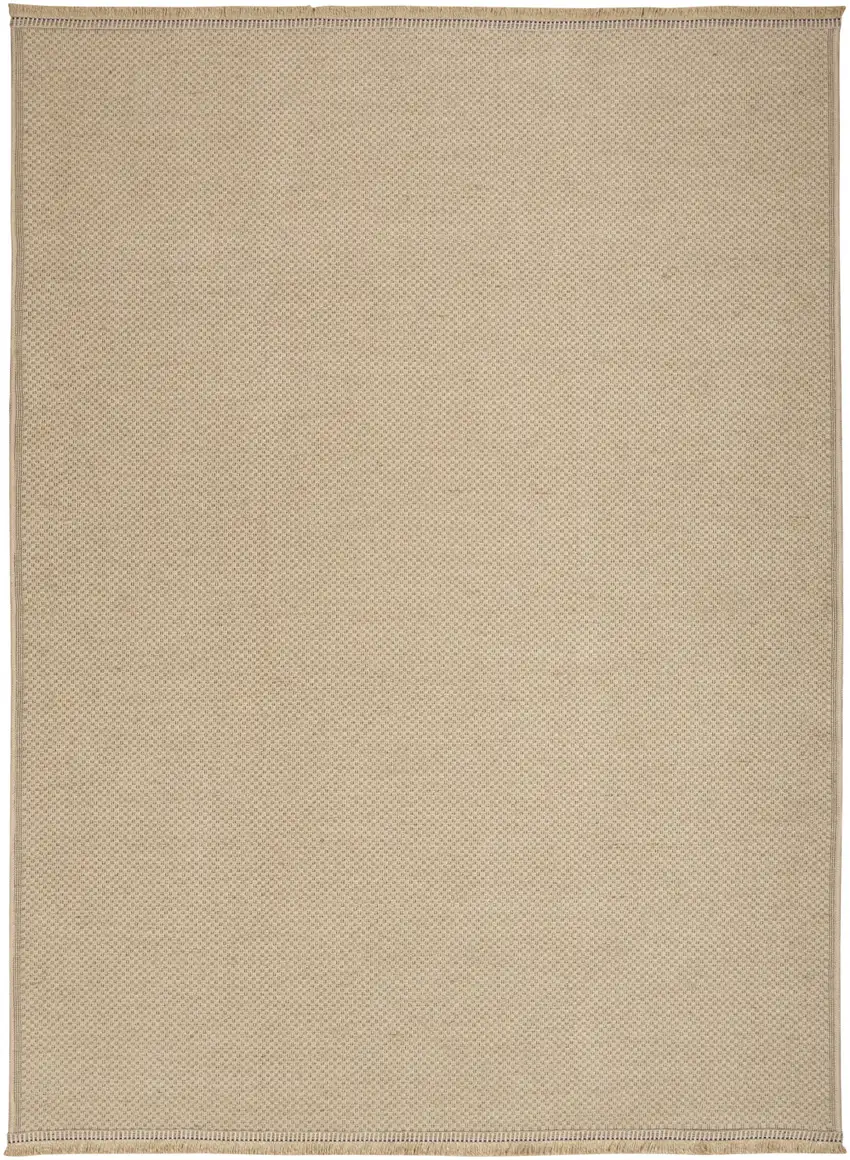 Natural Flatweave Non Skid Area Rug With Fringe Photo 2