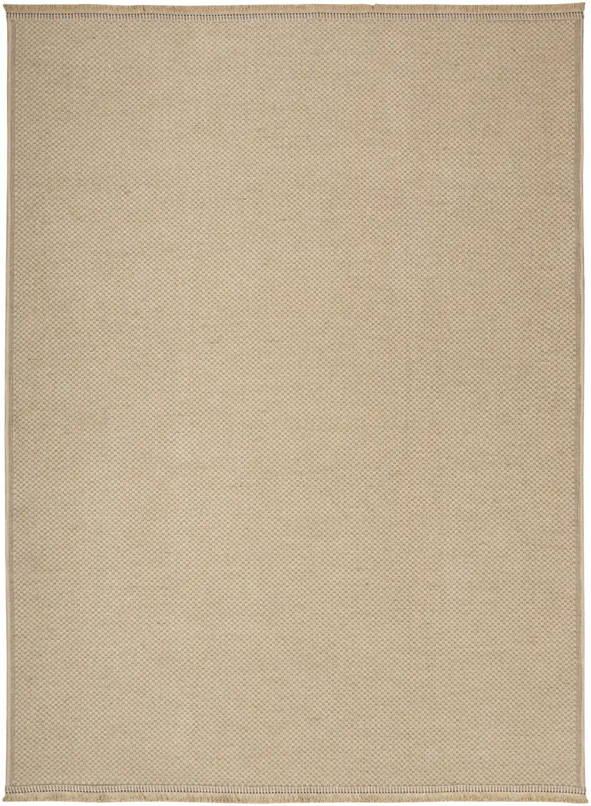 Natural Flatweave Non Skid Area Rug With Fringe Photo 4