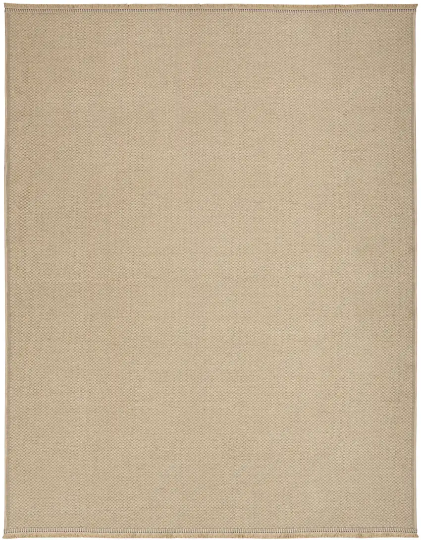 Natural Flatweave Non Skid Area Rug With Fringe Photo 1