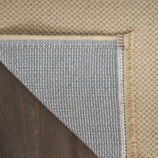 Natural Flatweave Non Skid Area Rug With Fringe Photo 8