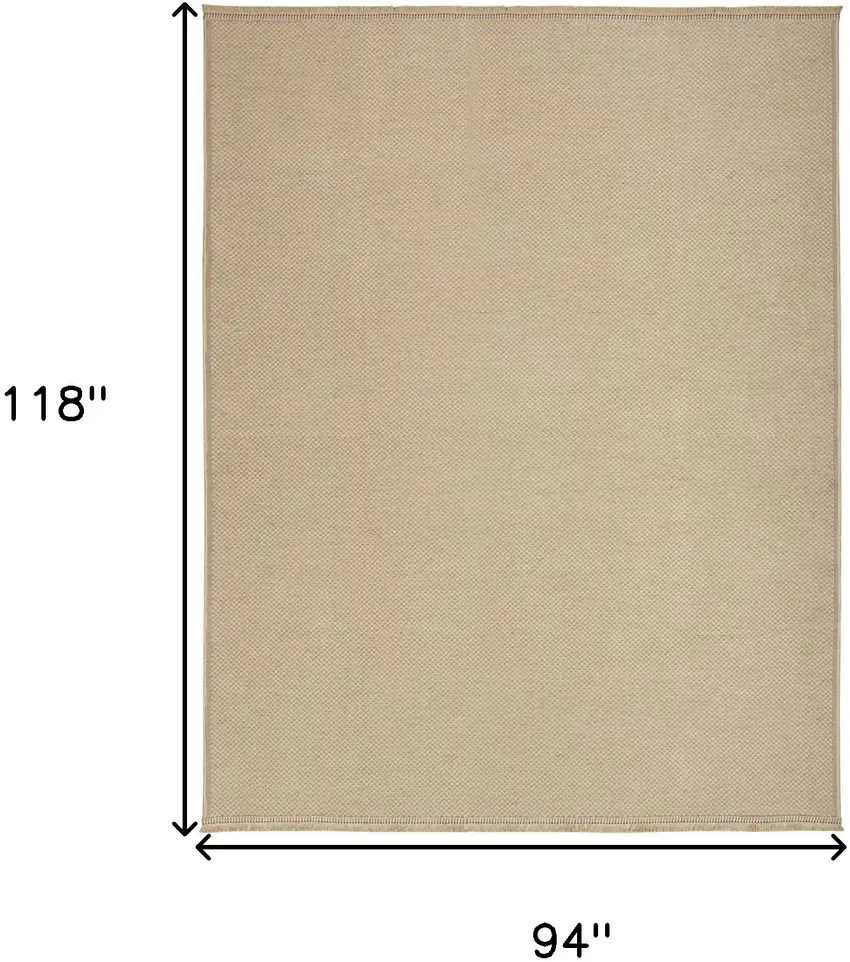 Natural Flatweave Non Skid Area Rug With Fringe Photo 3