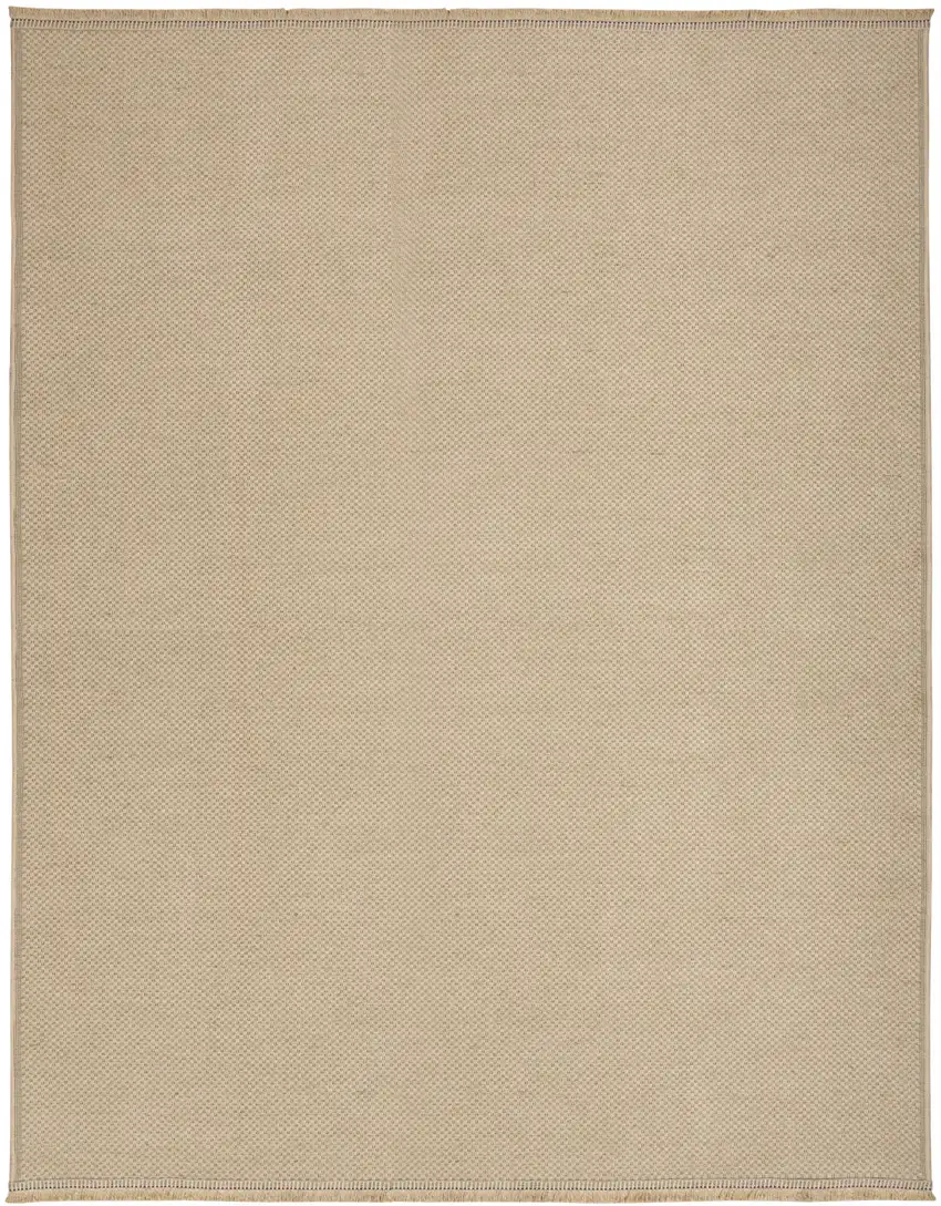 Natural Flatweave Non Skid Area Rug With Fringe Photo 2