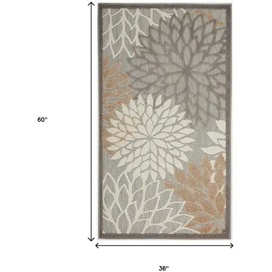 Natural Floral Non Skid Indoor Outdoor Area Rug Photo 5