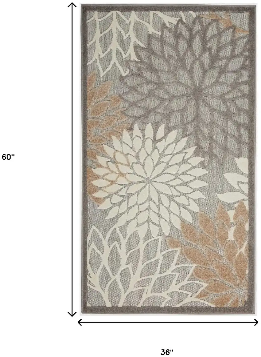 Natural Floral Non Skid Indoor Outdoor Area Rug Photo 5