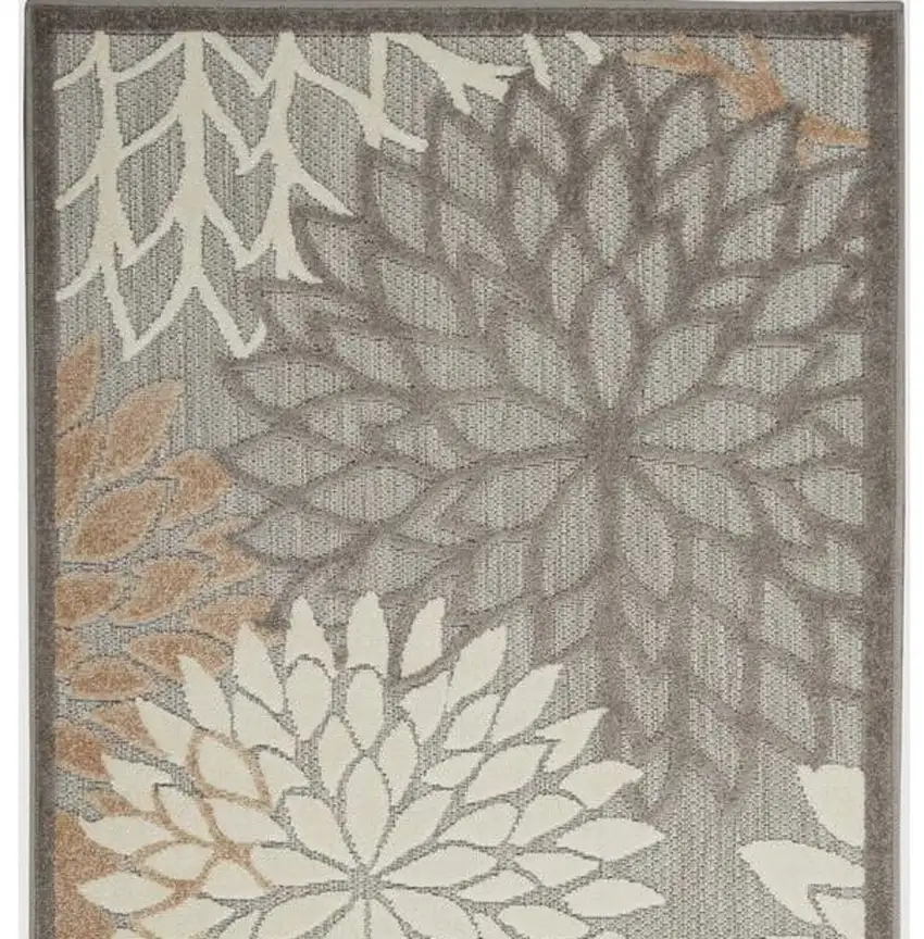 Natural Floral Non Skid Indoor Outdoor Area Rug Photo 4