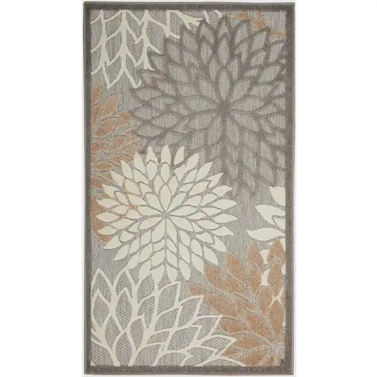 Natural Floral Non Skid Indoor Outdoor Area Rug Photo 1