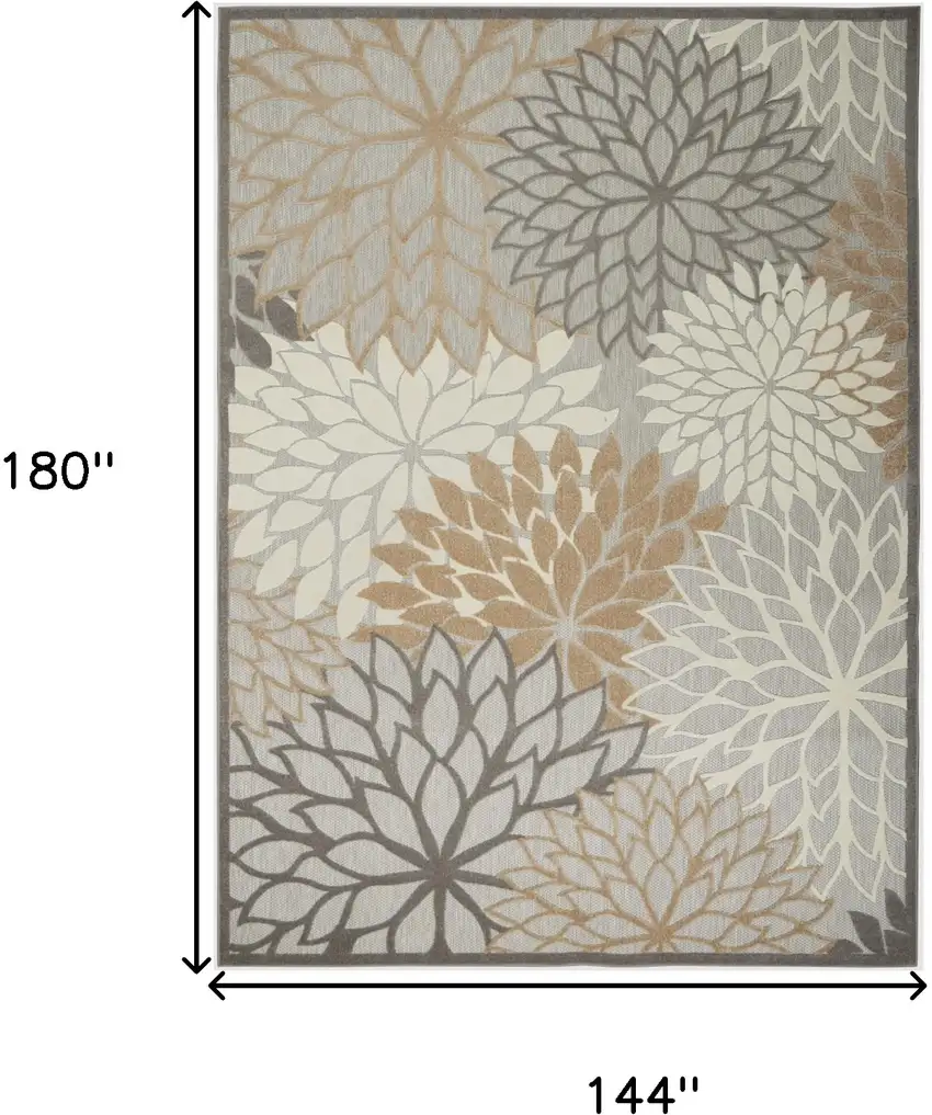 Natural Floral Power Loom Area Rug Photo 9