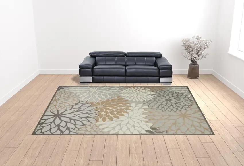 Natural Floral Power Loom Area Rug Photo 2