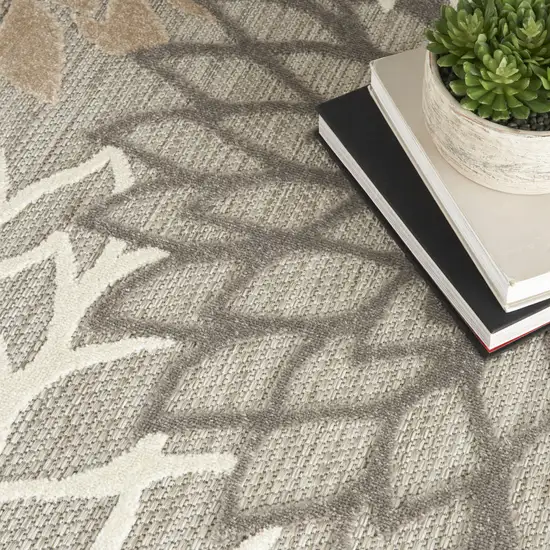 Gray and Ivory Indoor Outdoor Area Rug Photo 9