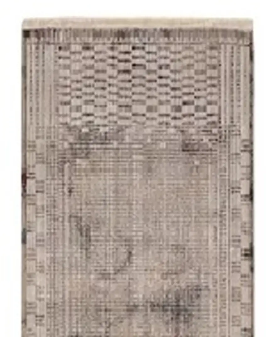 2' X 8' Natural Geometric Bars Runner Rug Photo 6