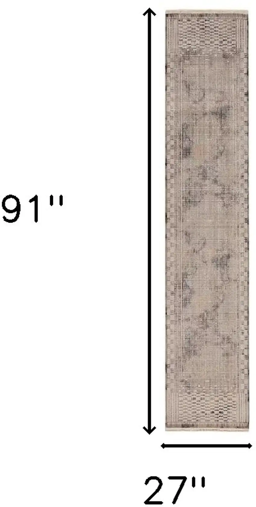 2' X 8' Natural Geometric Bars Runner Rug Photo 3