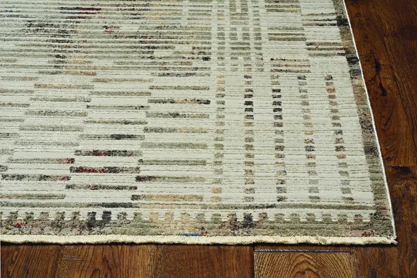 Natural Geometric Bars Runner Rug Photo 1