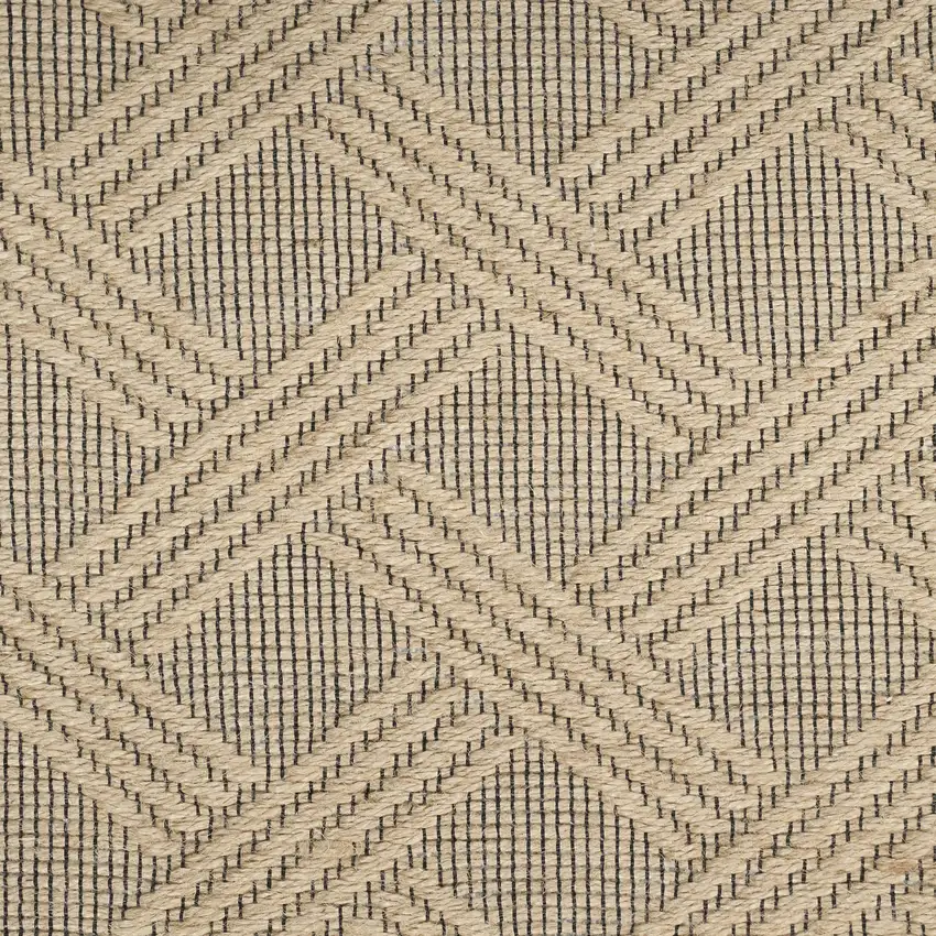 Natural Geometric Flatweave Non Skid Area Rug With Fringe Photo 8