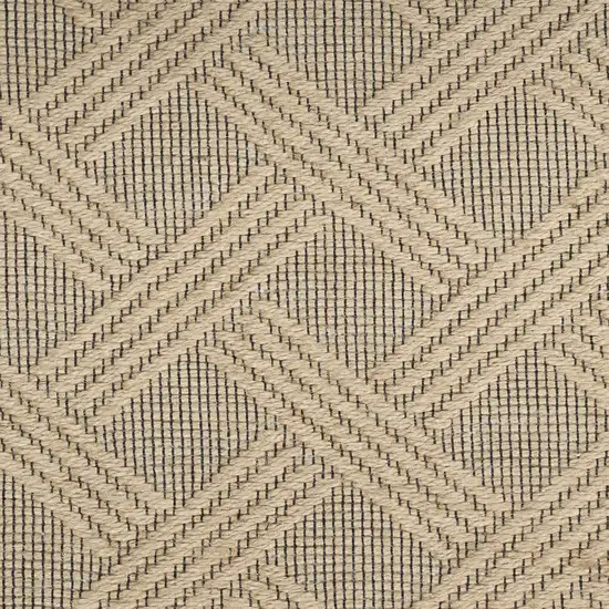 Natural Geometric Flatweave Non Skid Area Rug With Fringe Photo 6