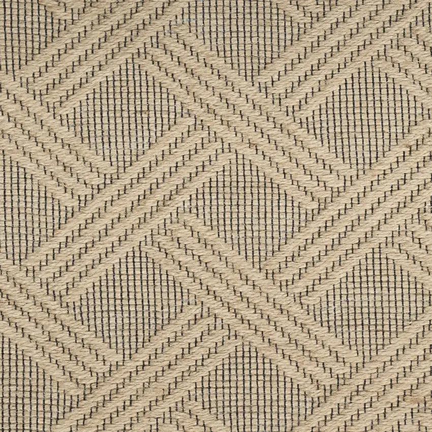 Natural Geometric Flatweave Non Skid Area Rug With Fringe Photo 9