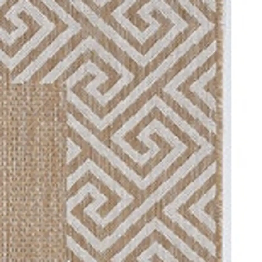 Natural Geometric Maze Pattern Indoor Area Rug Photo 3