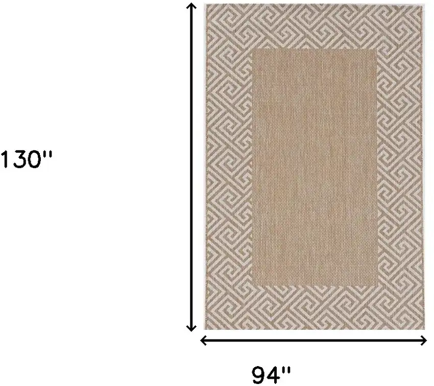 Natural Geometric Maze Pattern Indoor Area Rug Photo 4