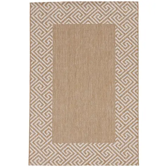Natural And Beige Geometric Area Rug Photo 1
