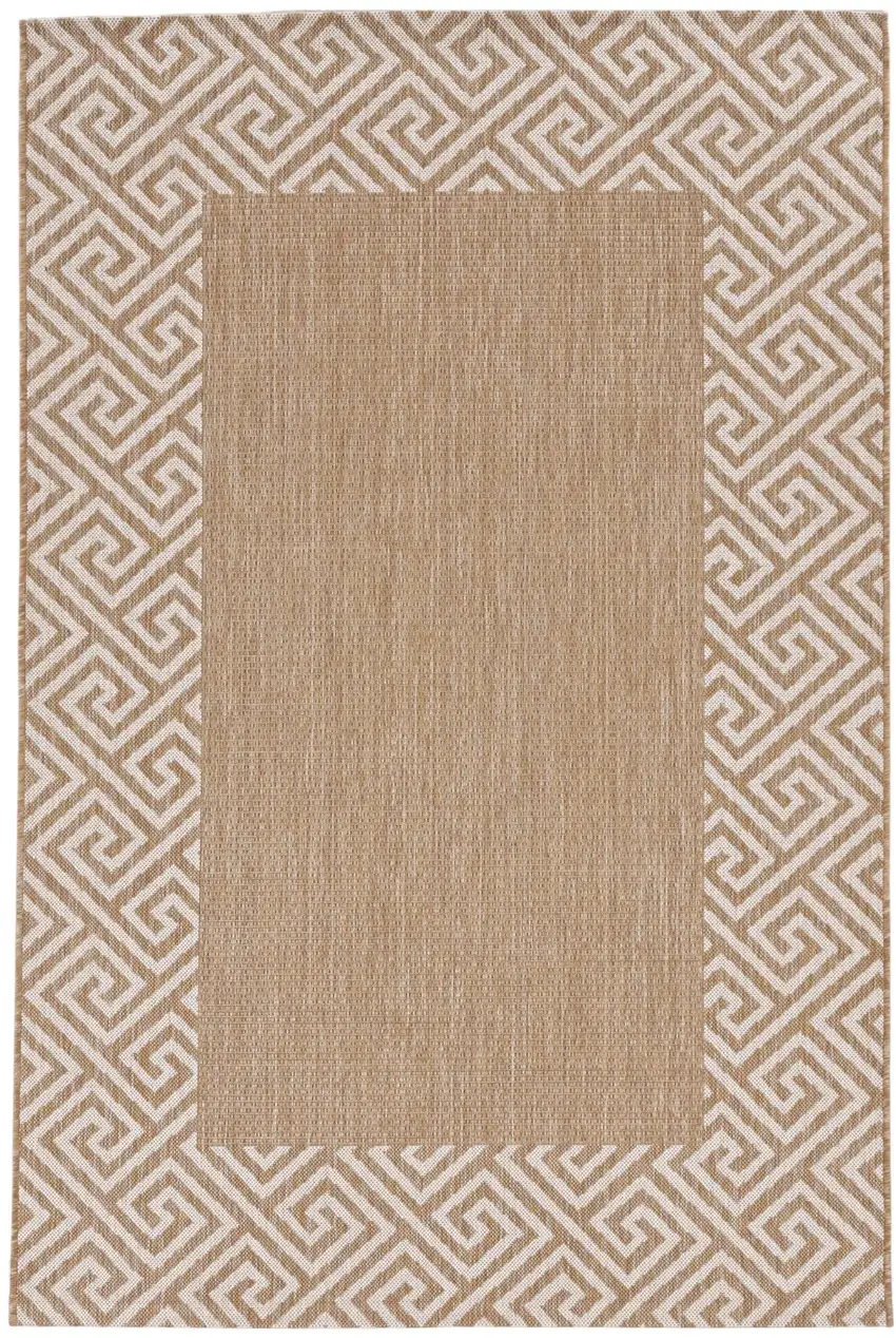 Natural And Beige Geometric Area Rug Photo 1