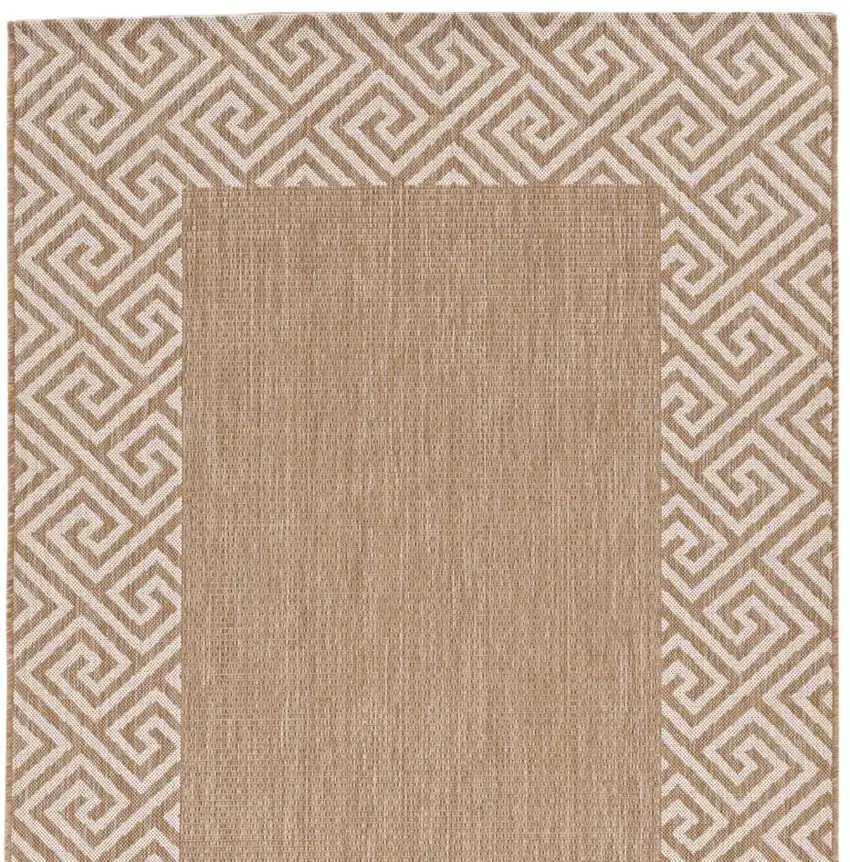 Natural And Beige Geometric Area Rug Photo 4