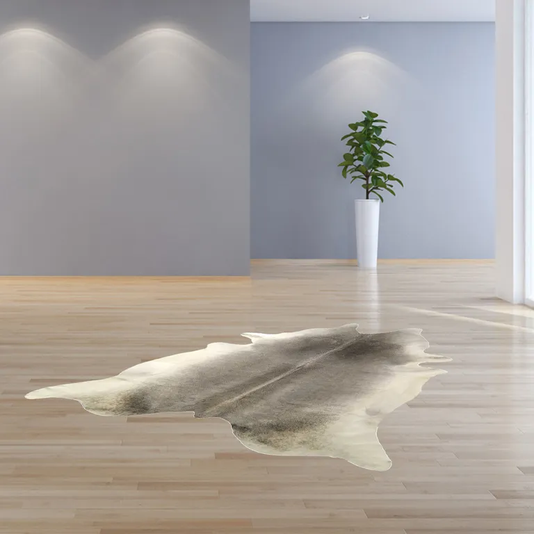 Natural Grey Brindled Cowhide Rug Photo 5